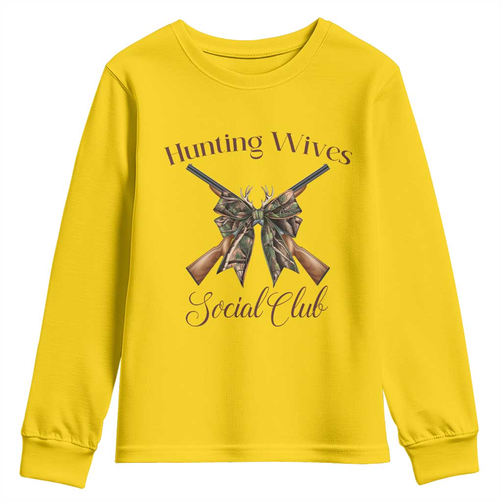 Funny Hunter Wife Youth Sweatshirt Hunting Wives Social Club - Wonder Print Shop