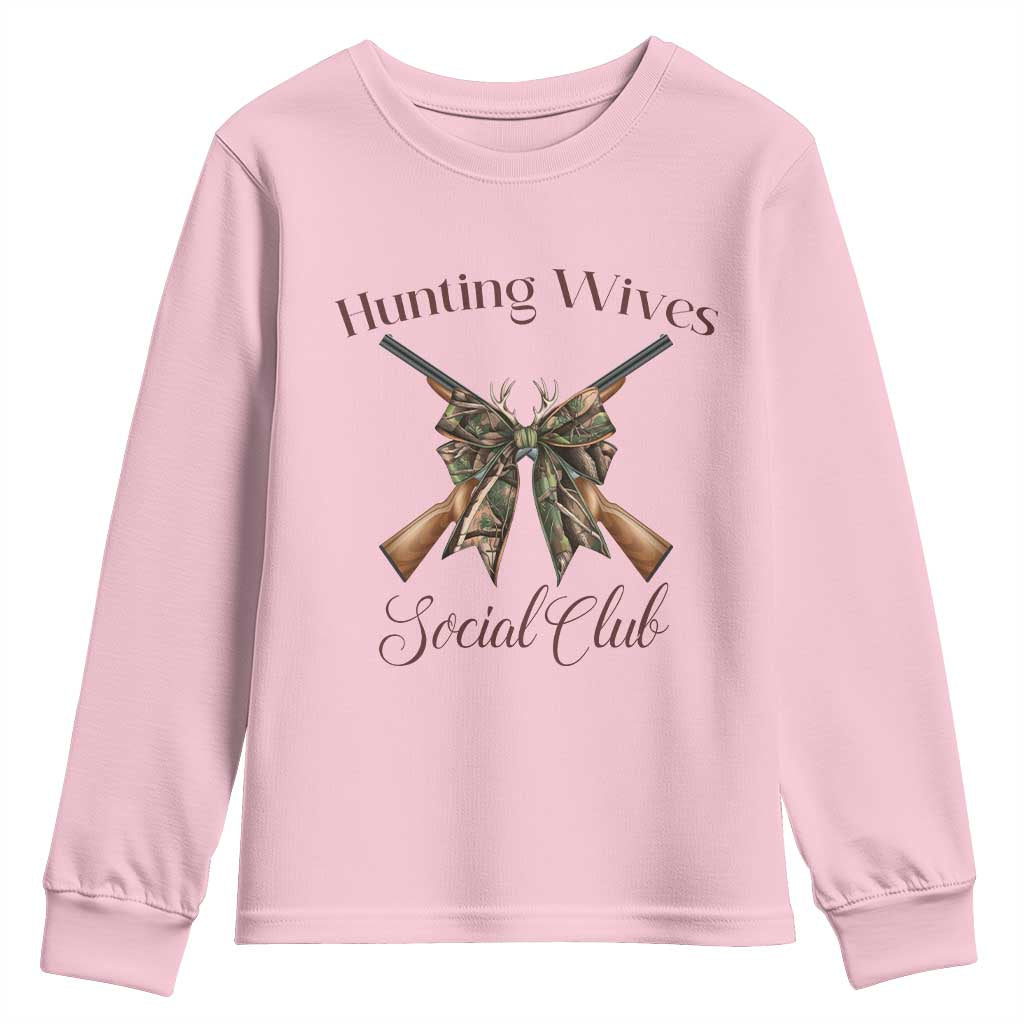Funny Hunter Wife Youth Sweatshirt Hunting Wives Social Club - Wonder Print Shop