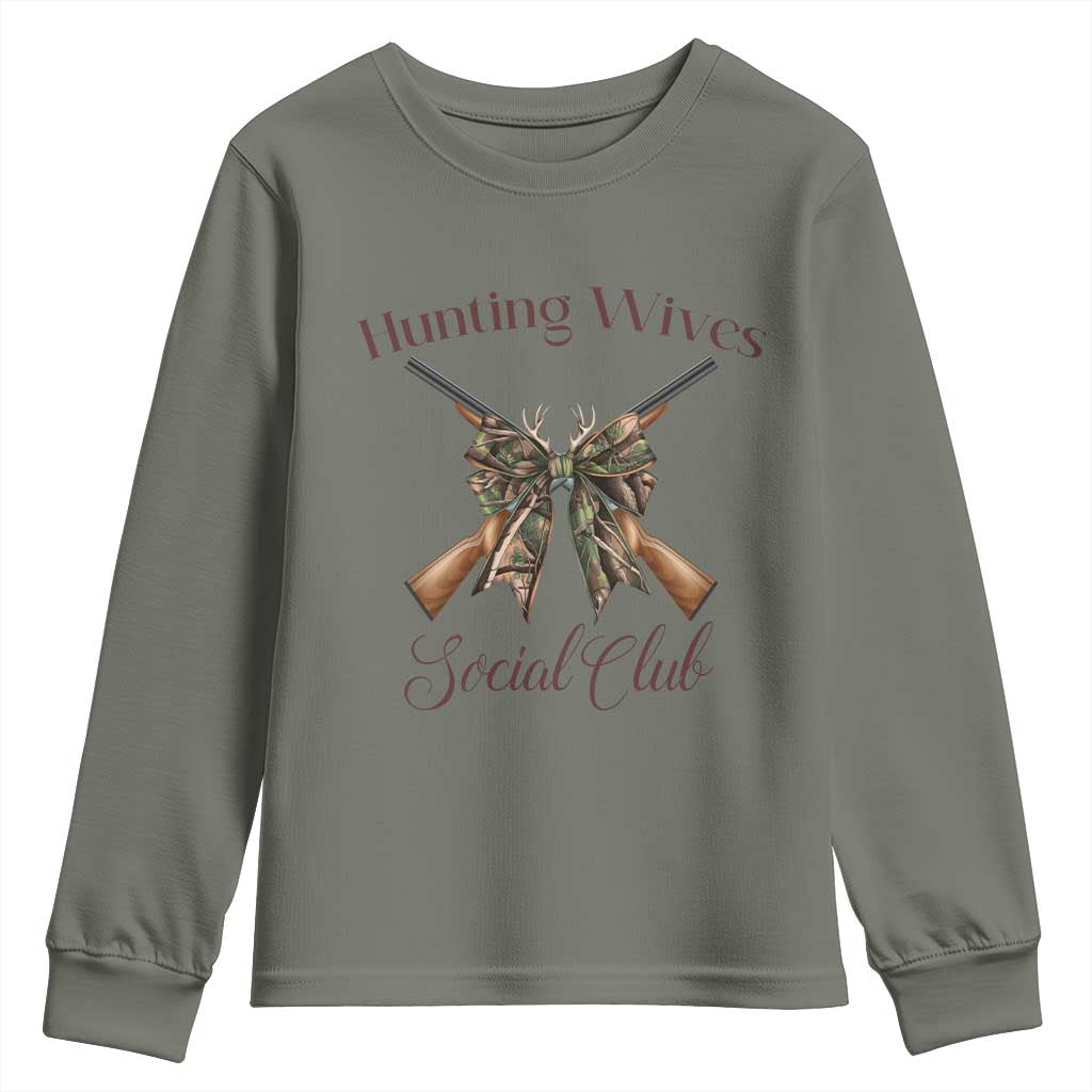 Funny Hunter Wife Youth Sweatshirt Hunting Wives Social Club - Wonder Print Shop