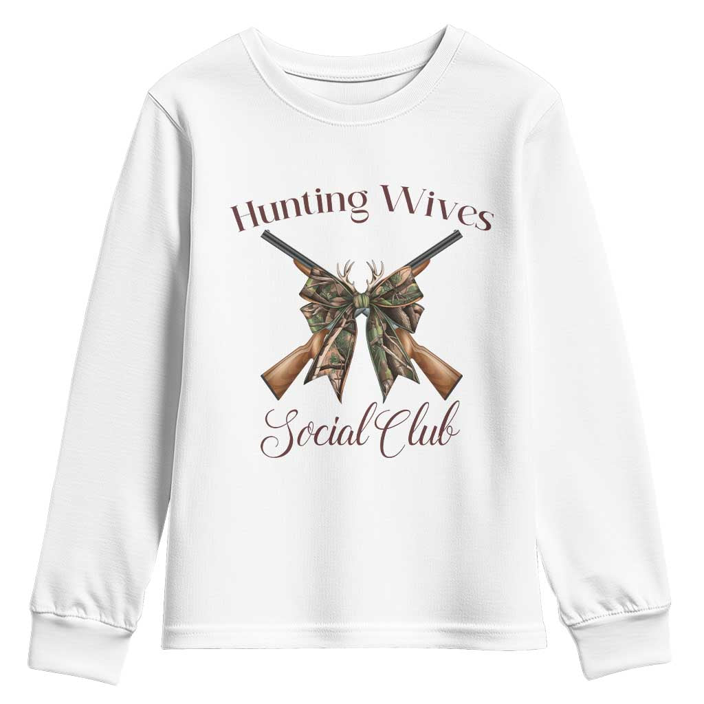 Funny Hunter Wife Youth Sweatshirt Hunting Wives Social Club - Wonder Print Shop