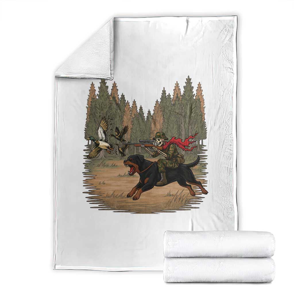 Funny Skeleton Riding Labrador Hunting Throw Blanket Gift For Hunter - Wonder Print Shop