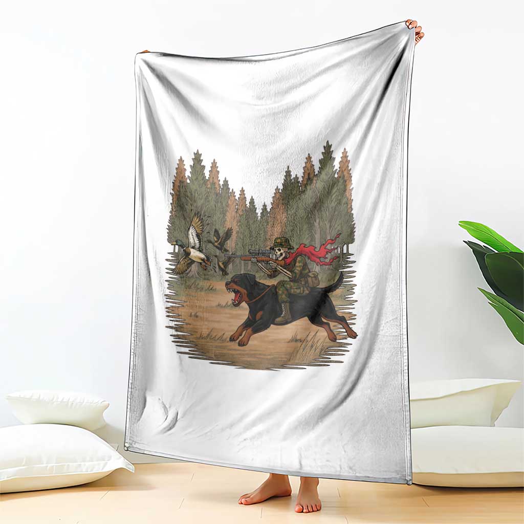 Funny Skeleton Riding Labrador Hunting Throw Blanket Gift For Hunter - Wonder Print Shop