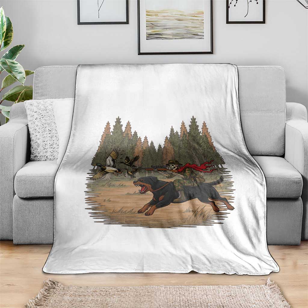 Funny Skeleton Riding Labrador Hunting Throw Blanket Gift For Hunter - Wonder Print Shop