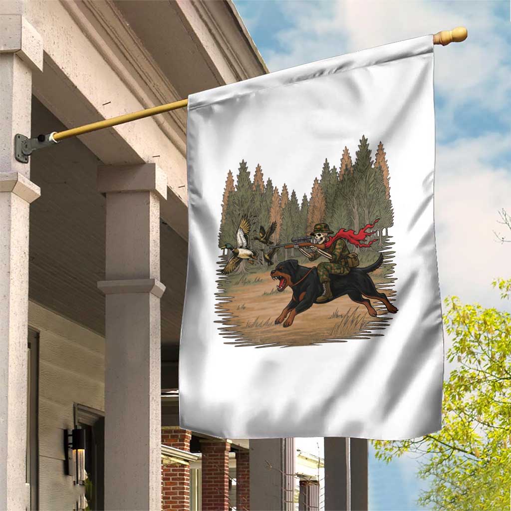Funny Skeleton Riding Labrador Hunting Garden Flag Gift For Hunter - Wonder Print Shop
