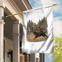 Funny Skeleton Riding Labrador Hunting Garden Flag Gift For Hunter - Wonder Print Shop