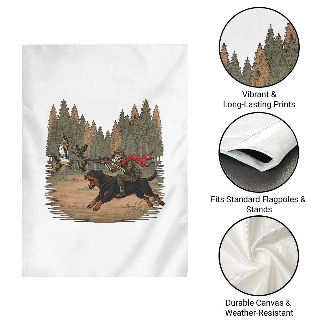 Funny Skeleton Riding Labrador Hunting Garden Flag Gift For Hunter - Wonder Print Shop