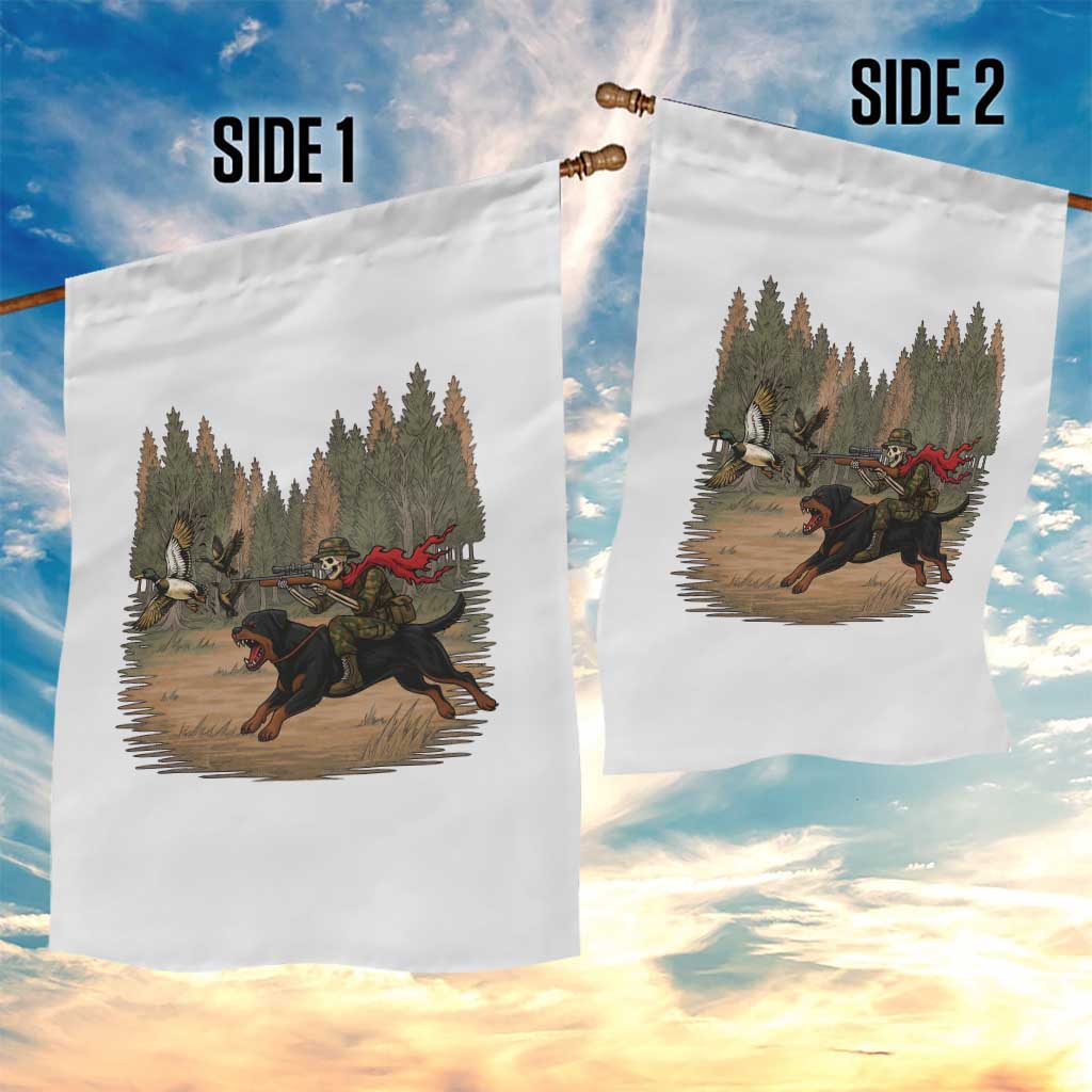 Funny Skeleton Riding Labrador Hunting Garden Flag Gift For Hunter - Wonder Print Shop