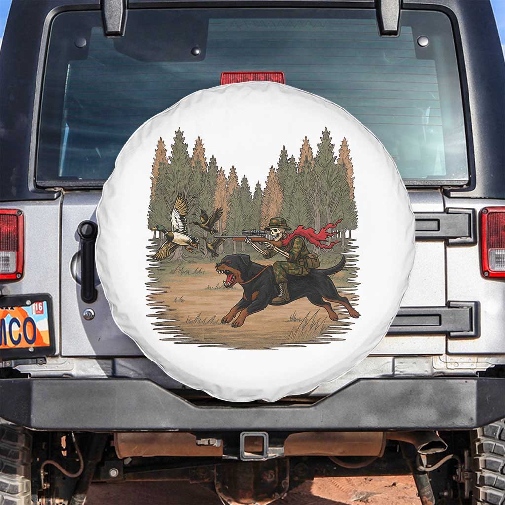 Funny Skeleton Riding Labrador Hunting Spare Tire Cover Gift For Hunter - Wonder Print Shop