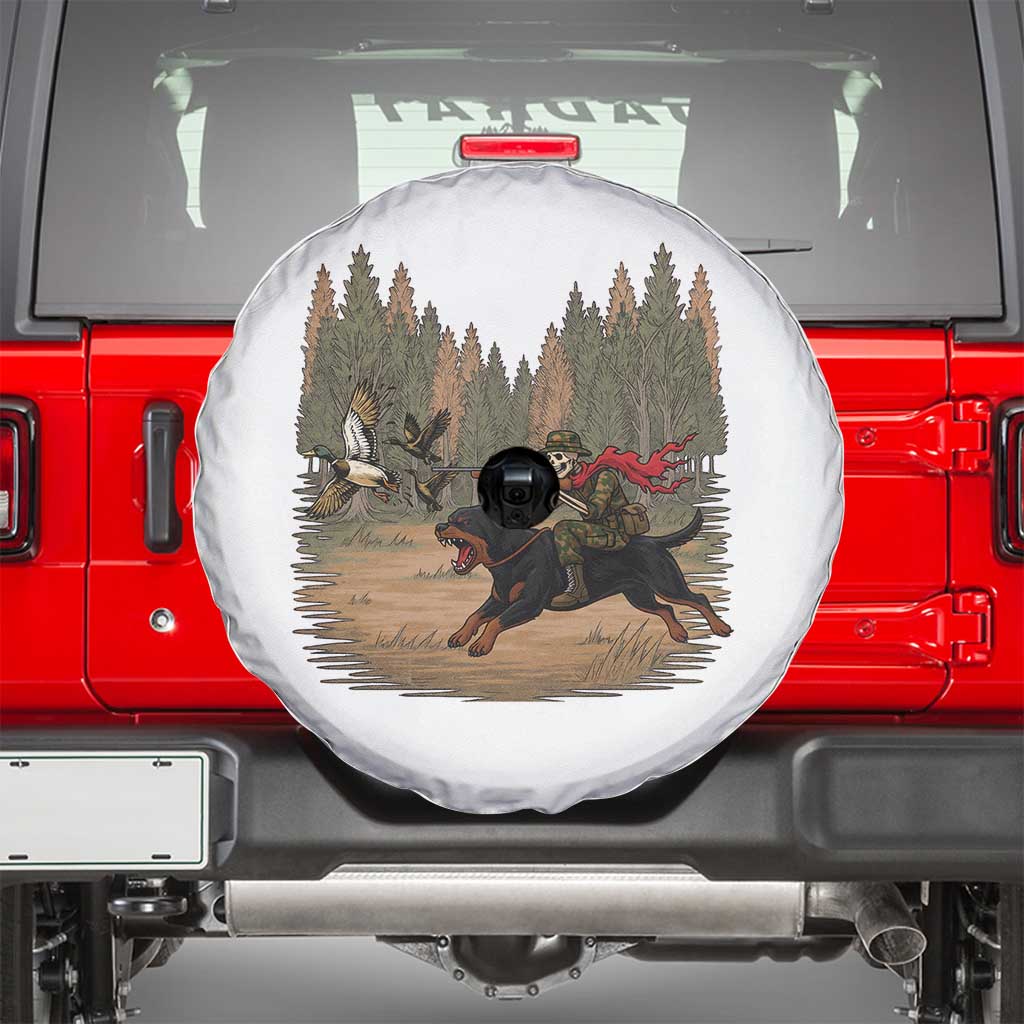 Funny Skeleton Riding Labrador Hunting Spare Tire Cover Gift For Hunter - Wonder Print Shop