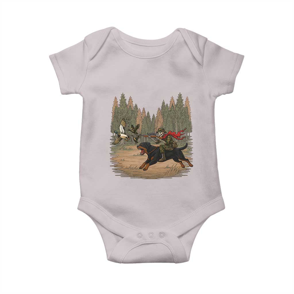 Funny Skeleton Riding Labrador Hunting Baby Onesie Gift For Hunter - Wonder Print Shop