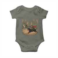 Funny Skeleton Riding Labrador Hunting Baby Onesie Gift For Hunter - Wonder Print Shop