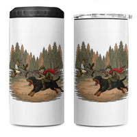 Funny Skeleton Riding Labrador Hunting 4 in 1 Can Cooler Tumbler Gift For Hunter
