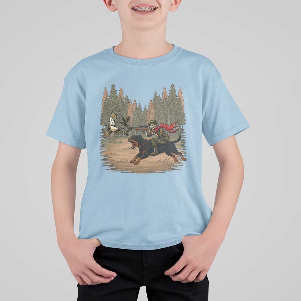 Funny Skeleton Riding Labrador Hunting T Shirt For Kid Gift For Hunter - Wonder Print Shop