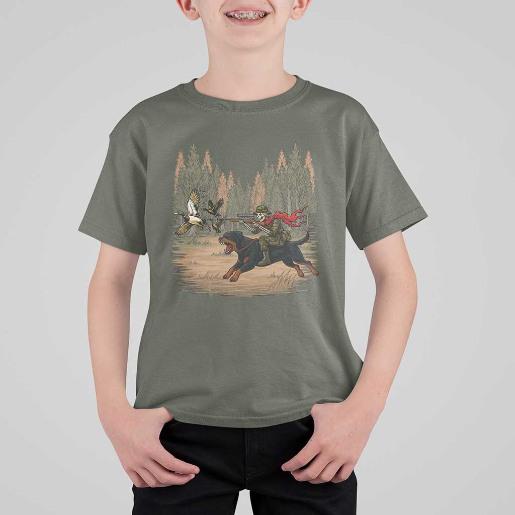 Funny Skeleton Riding Labrador Hunting T Shirt For Kid Gift For Hunter - Wonder Print Shop
