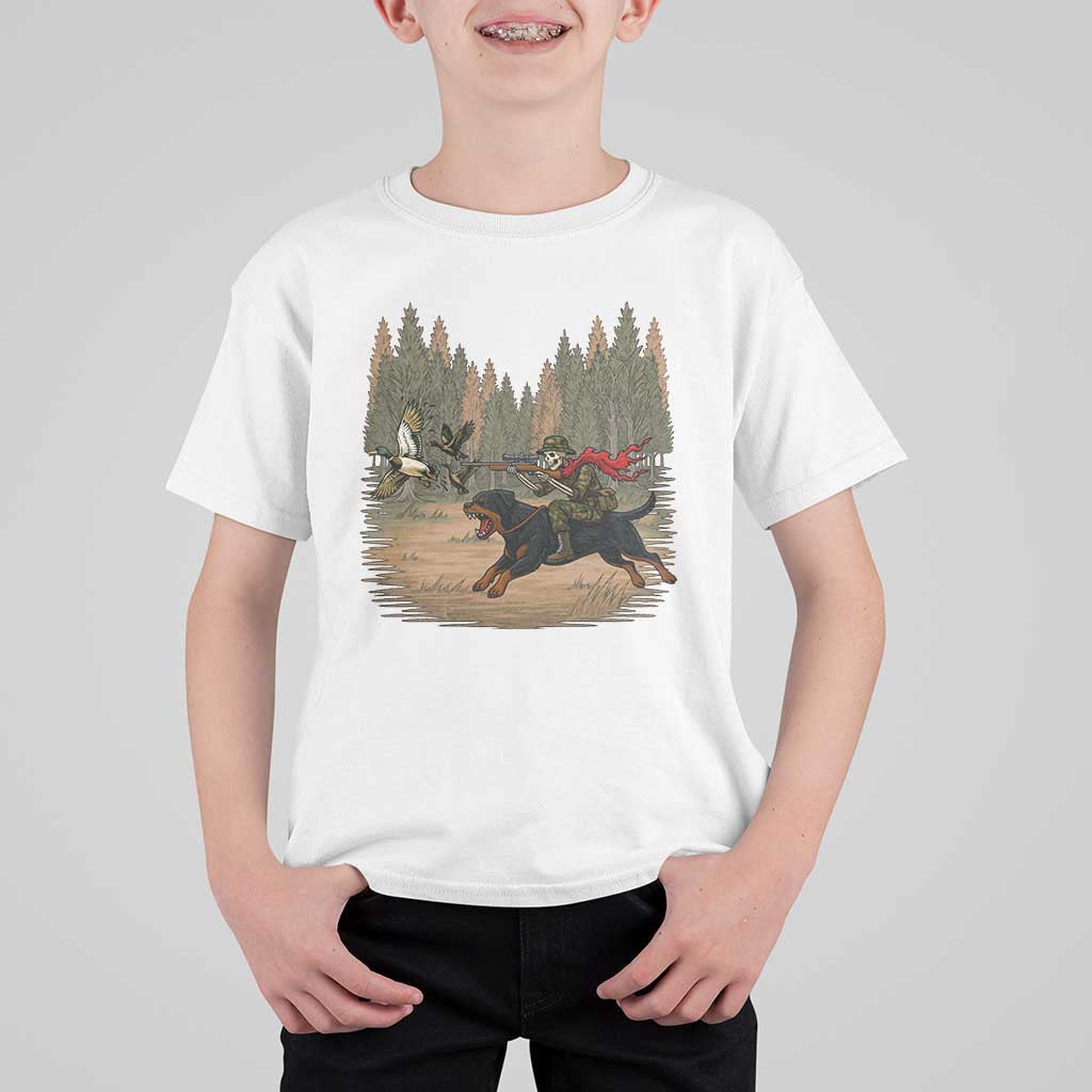 Funny Skeleton Riding Labrador Hunting T Shirt For Kid Gift For Hunter - Wonder Print Shop
