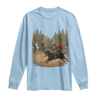 Funny Skeleton Riding Labrador Hunting Long Sleeve Shirt Gift For Hunter - Wonder Print Shop