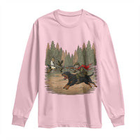 Funny Skeleton Riding Labrador Hunting Long Sleeve Shirt Gift For Hunter - Wonder Print Shop