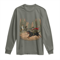 Funny Skeleton Riding Labrador Hunting Long Sleeve Shirt Gift For Hunter - Wonder Print Shop