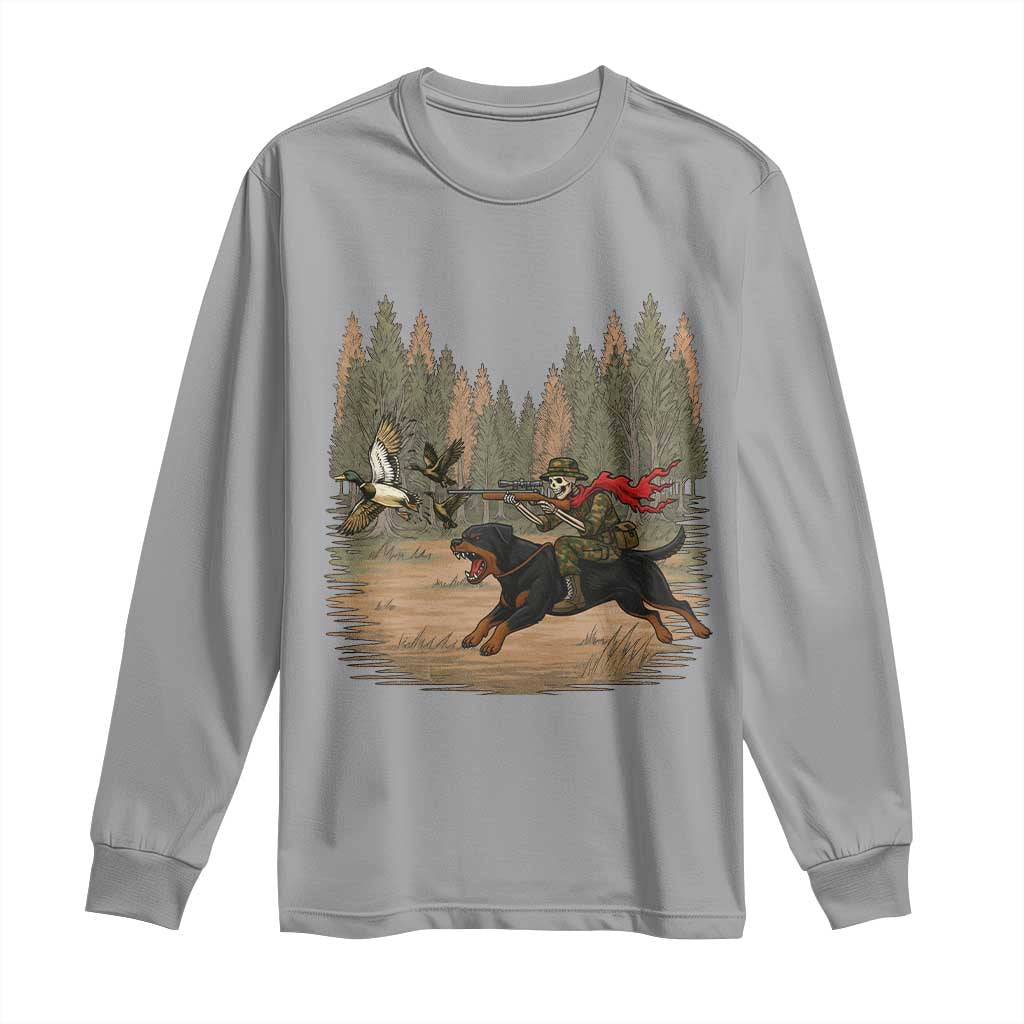 Funny Skeleton Riding Labrador Hunting Long Sleeve Shirt Gift For Hunter - Wonder Print Shop