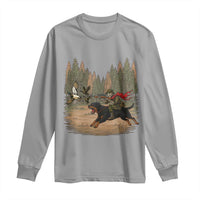 Funny Skeleton Riding Labrador Hunting Long Sleeve Shirt Gift For Hunter - Wonder Print Shop