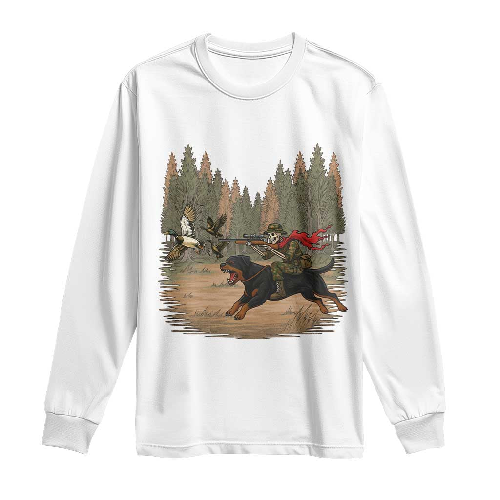 Funny Skeleton Riding Labrador Hunting Long Sleeve Shirt Gift For Hunter - Wonder Print Shop