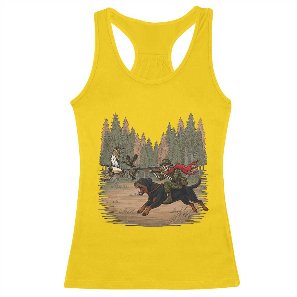 Funny Skeleton Riding Labrador Hunting Racerback Tank Top Gift For Hunter - Wonder Print Shop