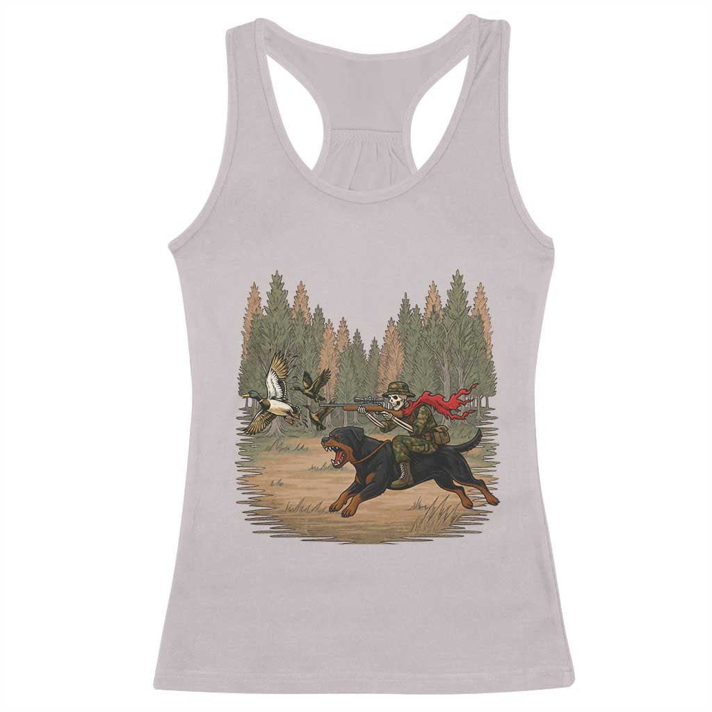 Funny Skeleton Riding Labrador Hunting Racerback Tank Top Gift For Hunter - Wonder Print Shop