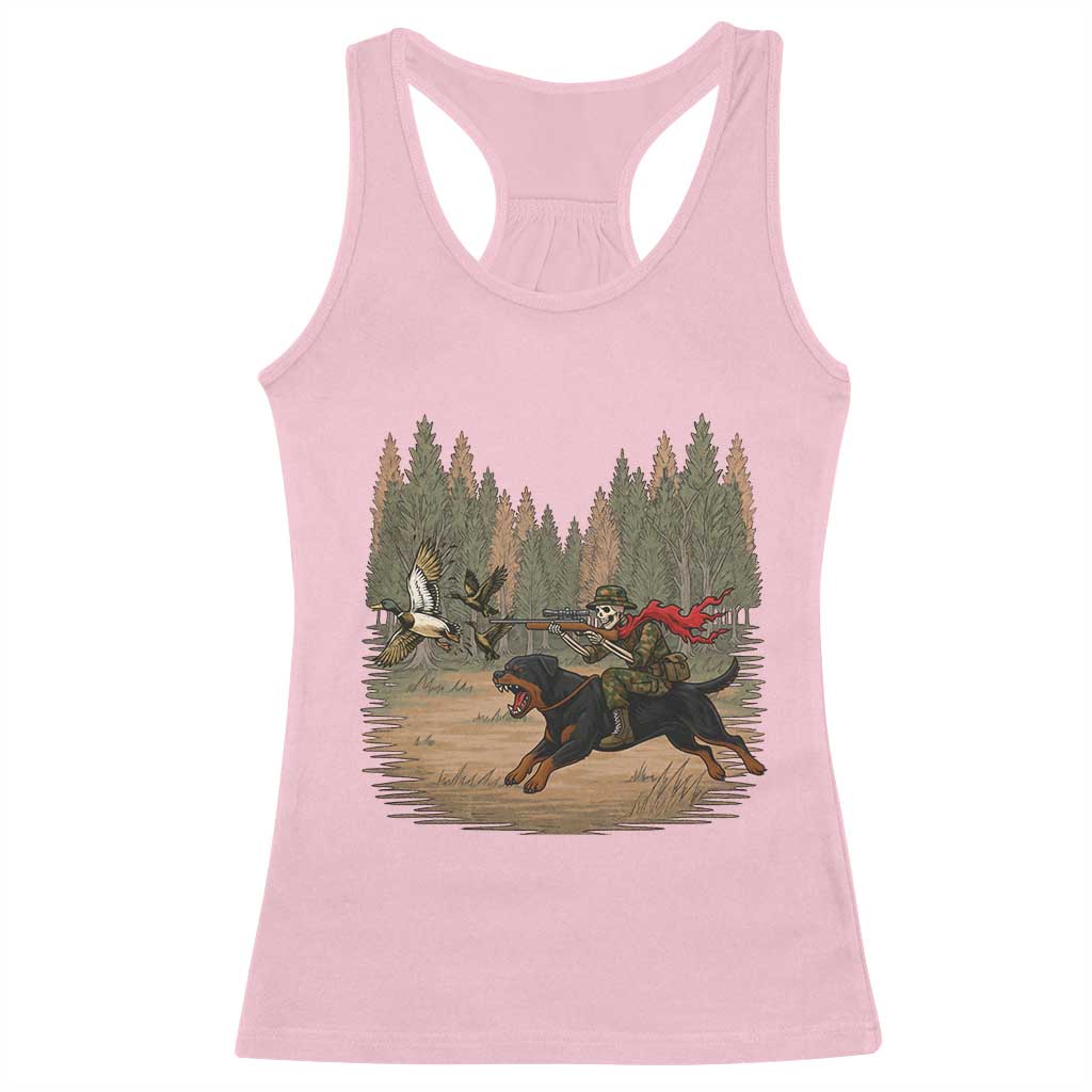 Funny Skeleton Riding Labrador Hunting Racerback Tank Top Gift For Hunter - Wonder Print Shop