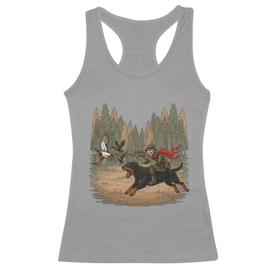 Funny Skeleton Riding Labrador Hunting Racerback Tank Top Gift For Hunter - Wonder Print Shop