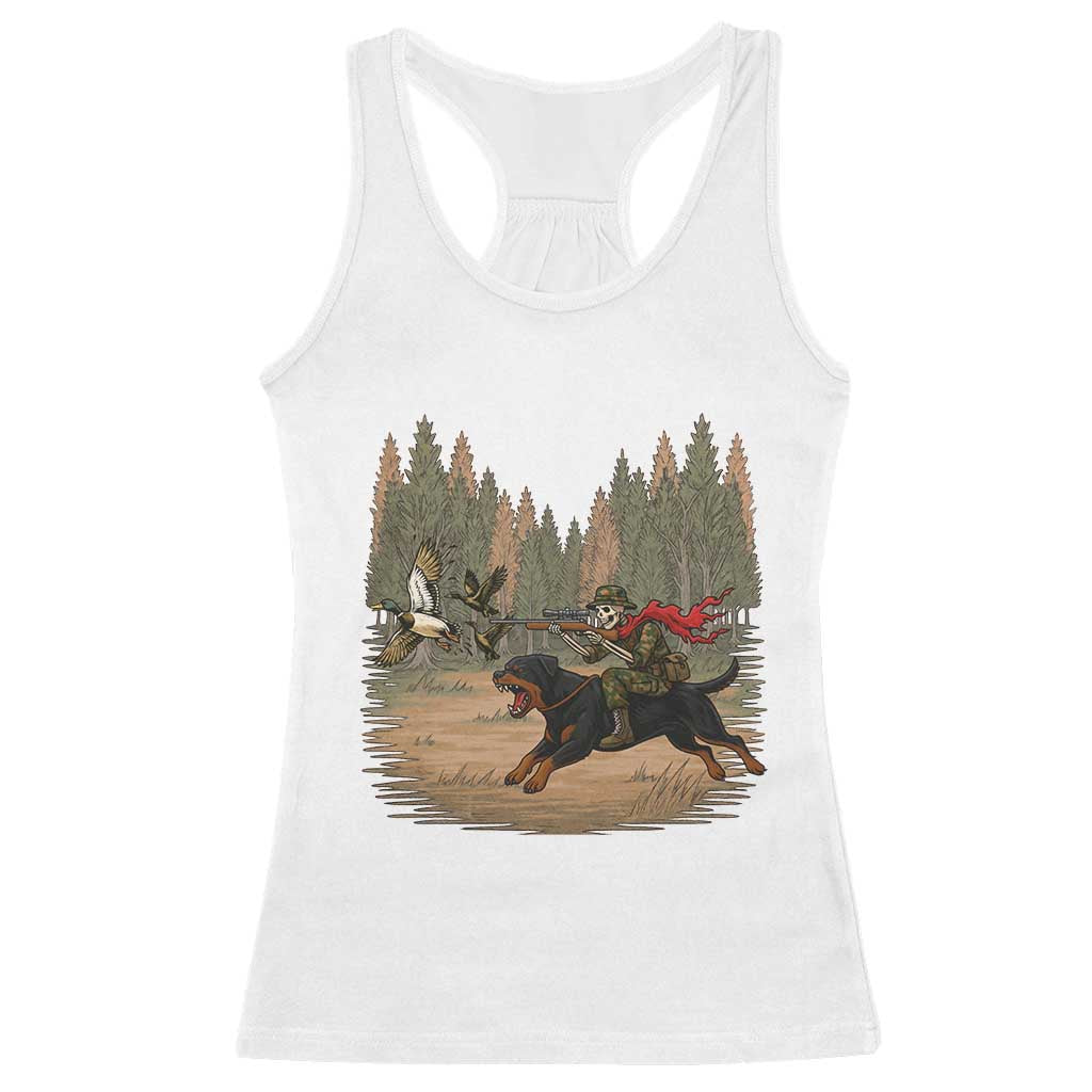 Funny Skeleton Riding Labrador Hunting Racerback Tank Top Gift For Hunter - Wonder Print Shop