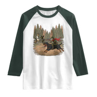 Funny Skeleton Riding Labrador Hunting Raglan Shirt Gift For Hunter - Wonder Print Shop