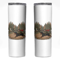 Funny Skeleton Riding Labrador Hunting Skinny Tumbler Gift For Hunter
