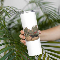 Funny Skeleton Riding Labrador Hunting Skinny Tumbler Gift For Hunter