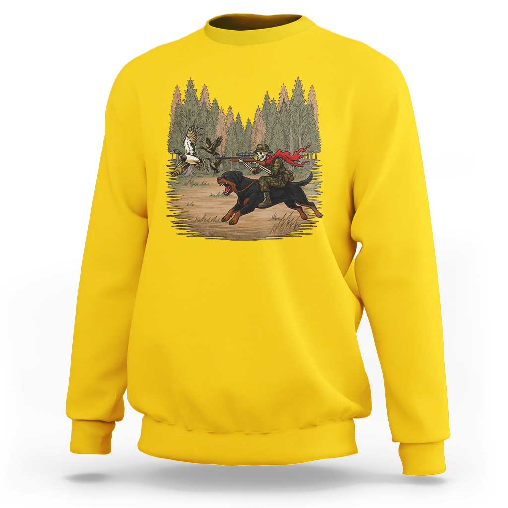 Funny Skeleton Riding Labrador Hunting Sweatshirt Gift For Hunter - Wonder Print Shop