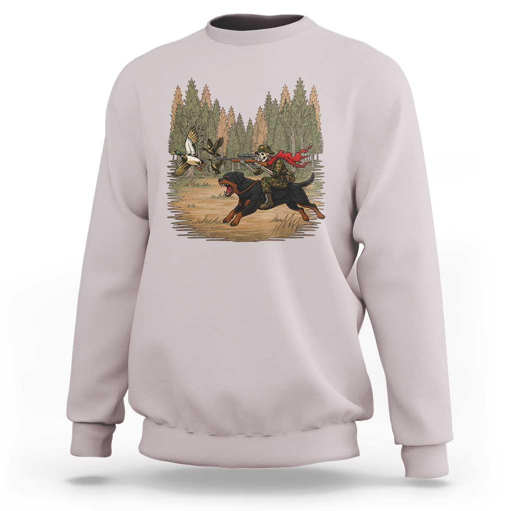 Funny Skeleton Riding Labrador Hunting Sweatshirt Gift For Hunter - Wonder Print Shop
