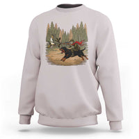 Funny Skeleton Riding Labrador Hunting Sweatshirt Gift For Hunter - Wonder Print Shop