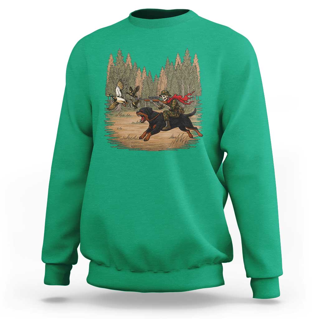 Funny Skeleton Riding Labrador Hunting Sweatshirt Gift For Hunter - Wonder Print Shop