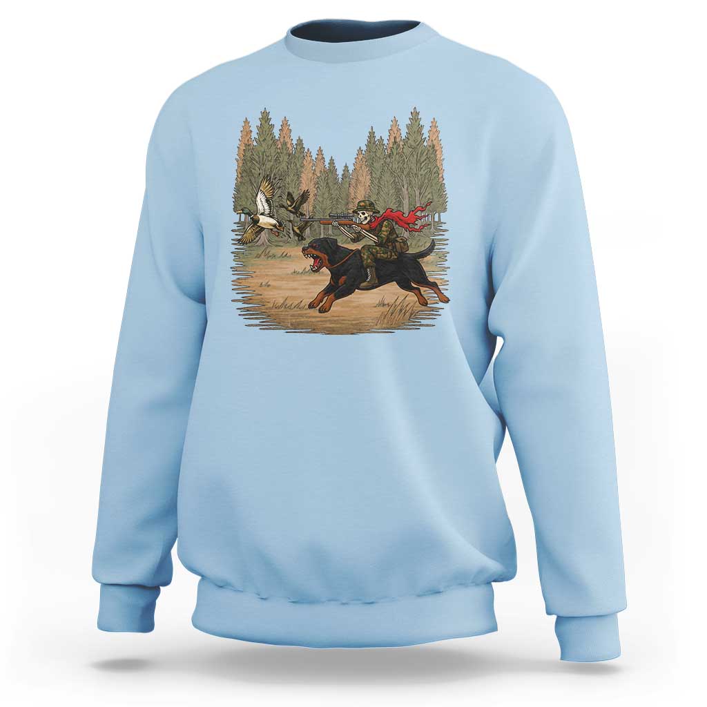 Funny Skeleton Riding Labrador Hunting Sweatshirt Gift For Hunter - Wonder Print Shop