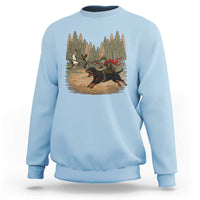 Funny Skeleton Riding Labrador Hunting Sweatshirt Gift For Hunter - Wonder Print Shop