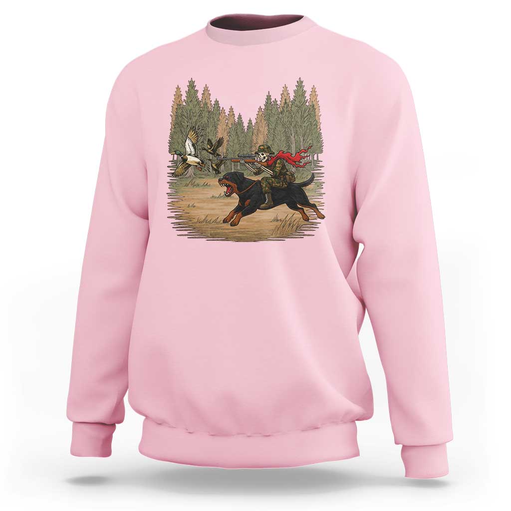 Funny Skeleton Riding Labrador Hunting Sweatshirt Gift For Hunter - Wonder Print Shop