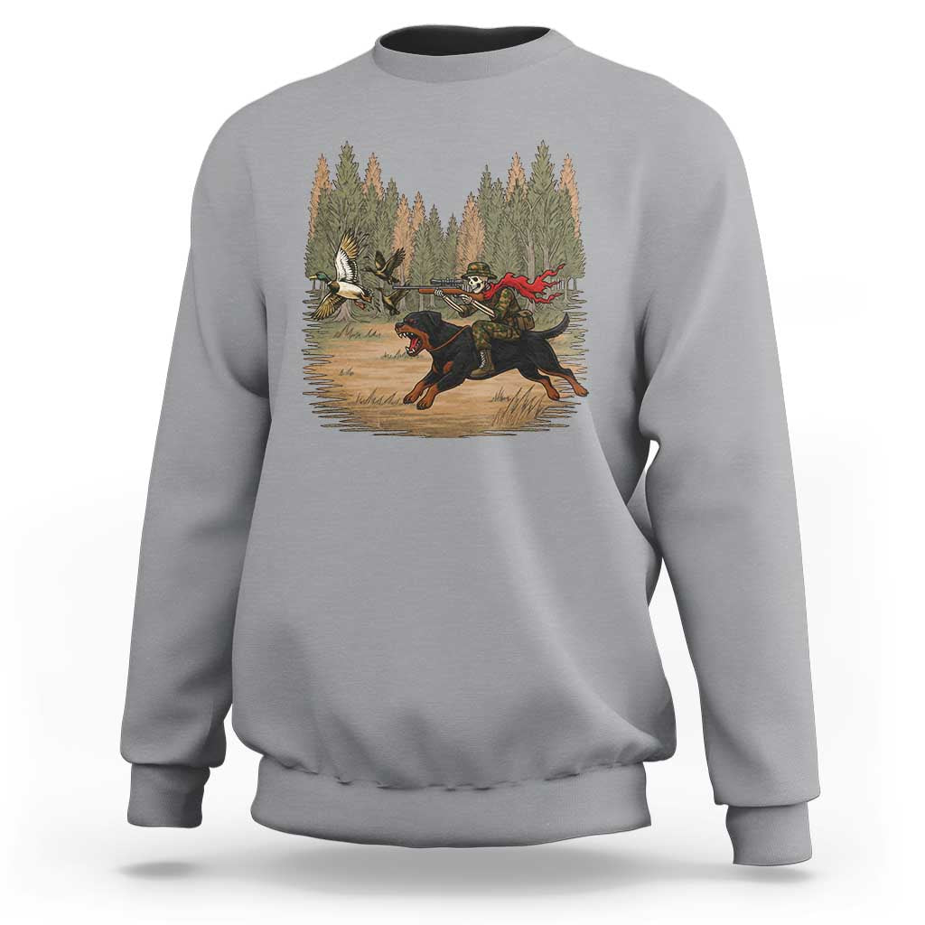 Funny Skeleton Riding Labrador Hunting Sweatshirt Gift For Hunter - Wonder Print Shop