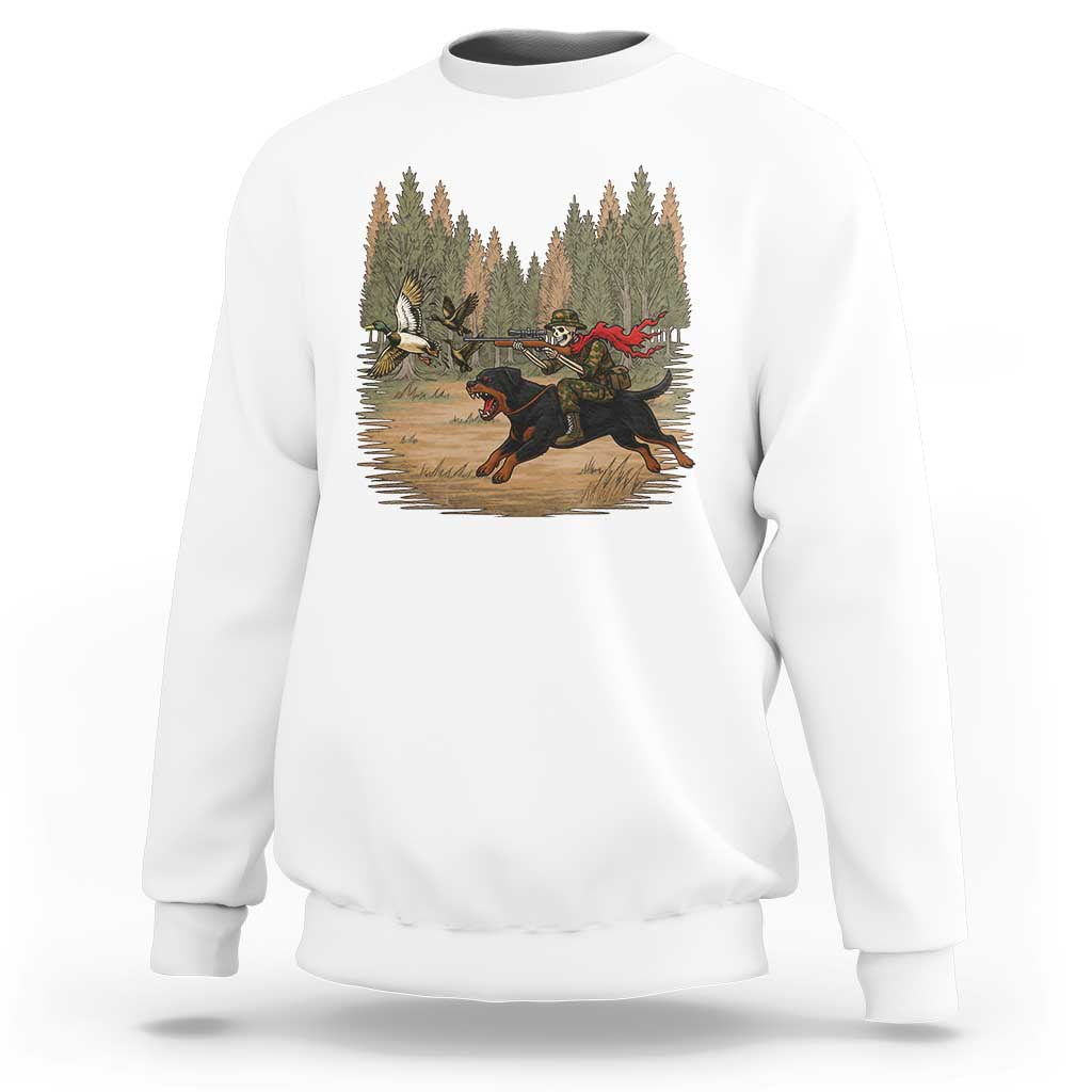 Funny Skeleton Riding Labrador Hunting Sweatshirt Gift For Hunter - Wonder Print Shop