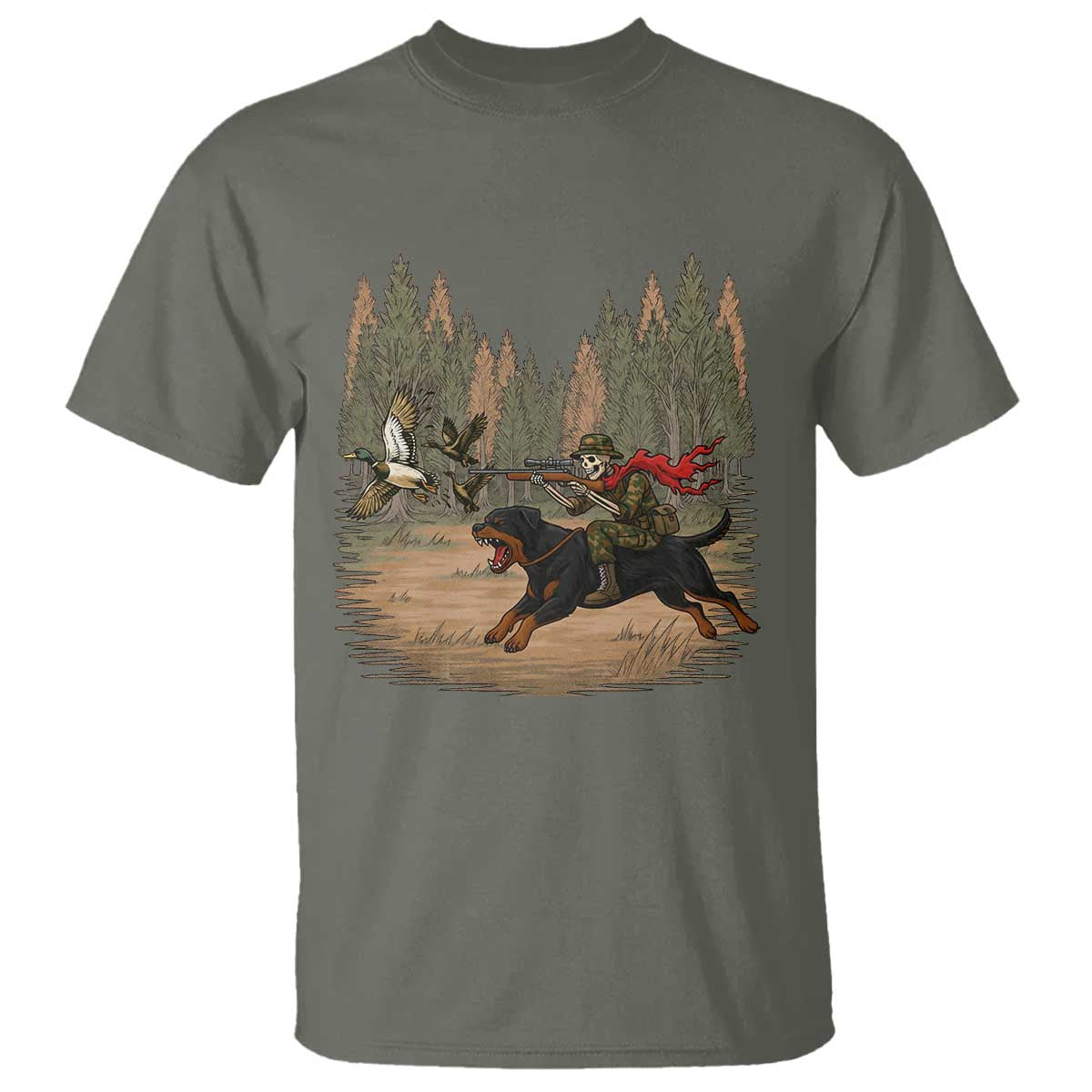 Funny Skeleton Riding Labrador Hunting T Shirt Gift For Hunter - Wonder Print Shop