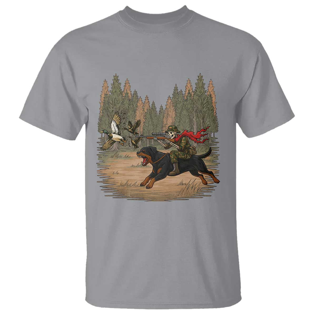 Funny Skeleton Riding Labrador Hunting T Shirt Gift For Hunter - Wonder Print Shop