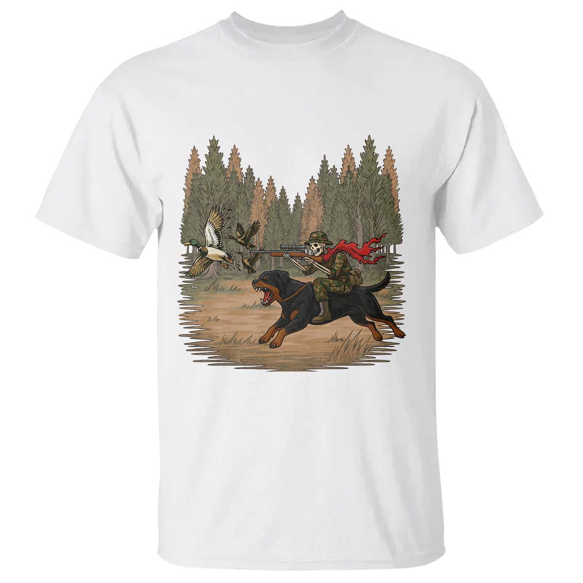 Funny Skeleton Riding Labrador Hunting T Shirt Gift For Hunter - Wonder Print Shop