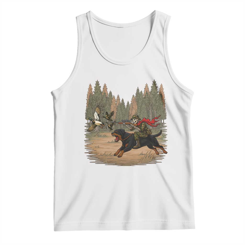 Funny Skeleton Riding Labrador Hunting Tank Top Gift For Hunter - Wonder Print Shop