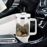 Funny Skeleton Riding Labrador Hunting Tumbler With Handle Gift For Hunter