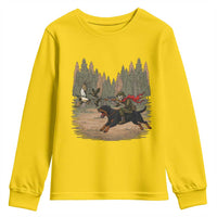 Funny Skeleton Riding Labrador Hunting Youth Sweatshirt Gift For Hunter - Wonder Print Shop