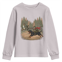 Funny Skeleton Riding Labrador Hunting Youth Sweatshirt Gift For Hunter - Wonder Print Shop