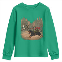 Funny Skeleton Riding Labrador Hunting Youth Sweatshirt Gift For Hunter - Wonder Print Shop